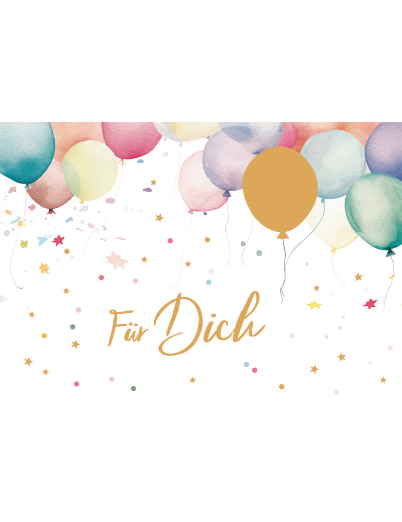 Doppelkarte. Green Karma / Für dich / Luftballons