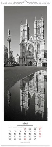 London s/w Panoramakalender 2025