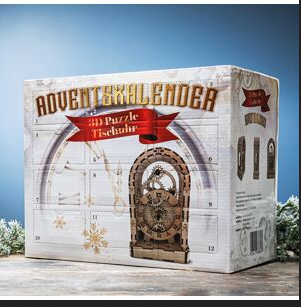 3D Puzzle Adventskalender "Nostalgie Holz-Uhr" 2023