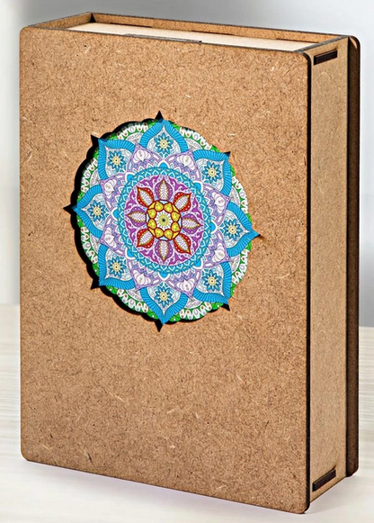 Holzpuzzle (Motiv: Mandala, 204 Teile, 28,5 x 28,5 cm)