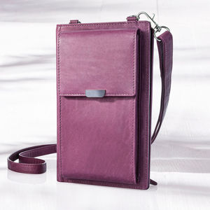 HJP Damen Lederhandtasche für Mobiltelefon, lila