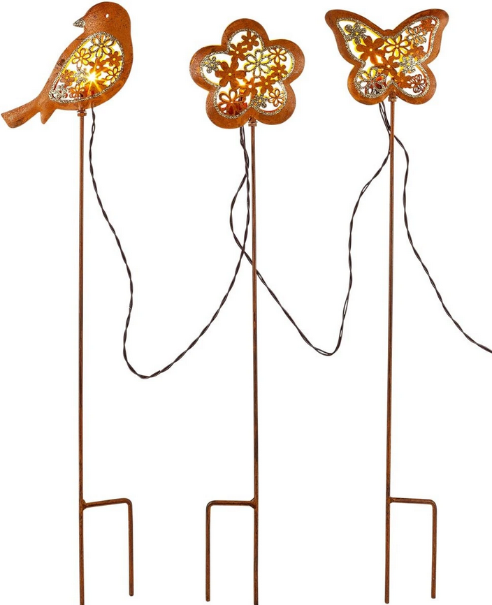 LED-Gartenstecker "Spring" 3er-Set