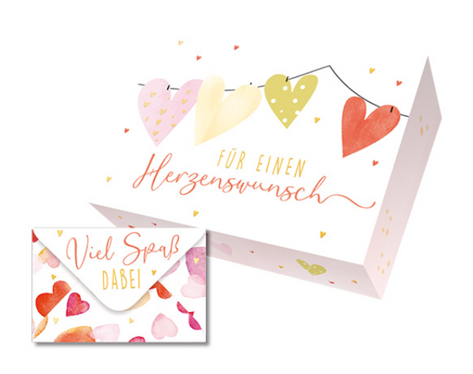 Geldbriefbox "Für einen Herzenswunsch" (11 x 8 cm)