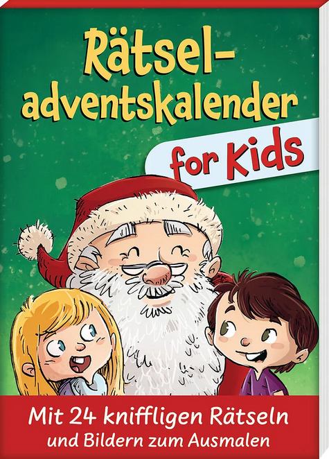 Rätsel - Adventskalender for kids (Mit 24 kniffligen Rätseln und Bildern zum Ausmalen)