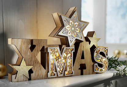 LED-Schriftzug Xmas "Snowflake"
