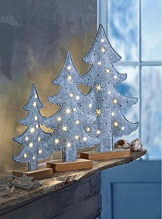 LED-Filztannen grau 3er-Set