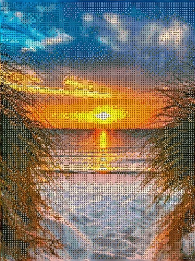 Diamond Painting "Sonnenuntergang Strand" 30 x 40 cm, 4er-Set
