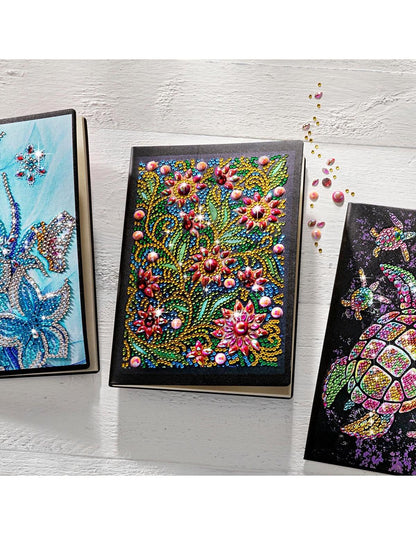 Diamond Painting Notizbuch (Motiv: Blumenwiese, DIN A5)