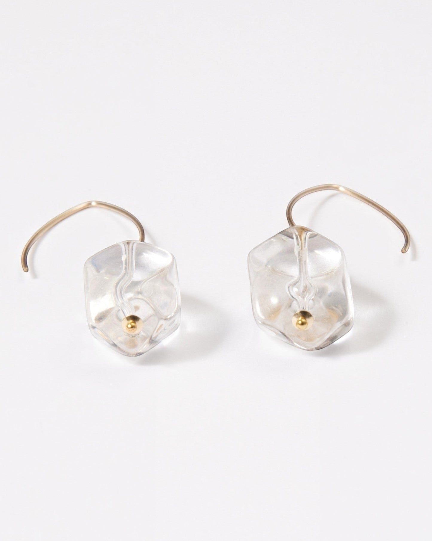Elsita Jewelry faceted clear quartz drop earrings with 14K gold-filled hooks and stainless-steel bead accents.
