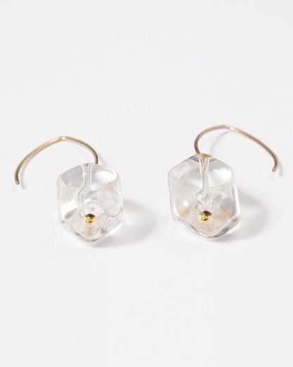 Elsita Jewelry faceted clear quartz drop earrings with 14K gold-filled hooks and stainless-steel bead accents.